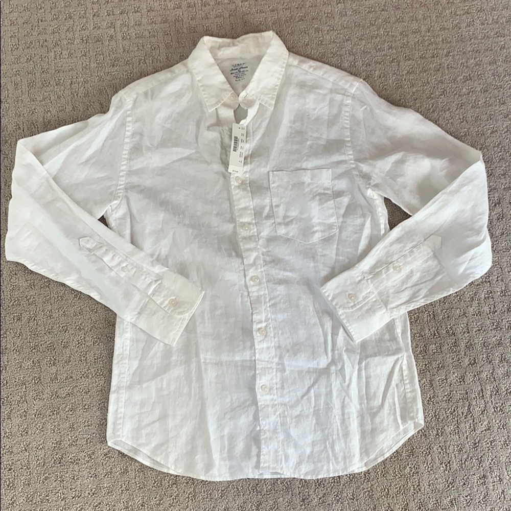 White Linen J. Crew button down (S) NWT